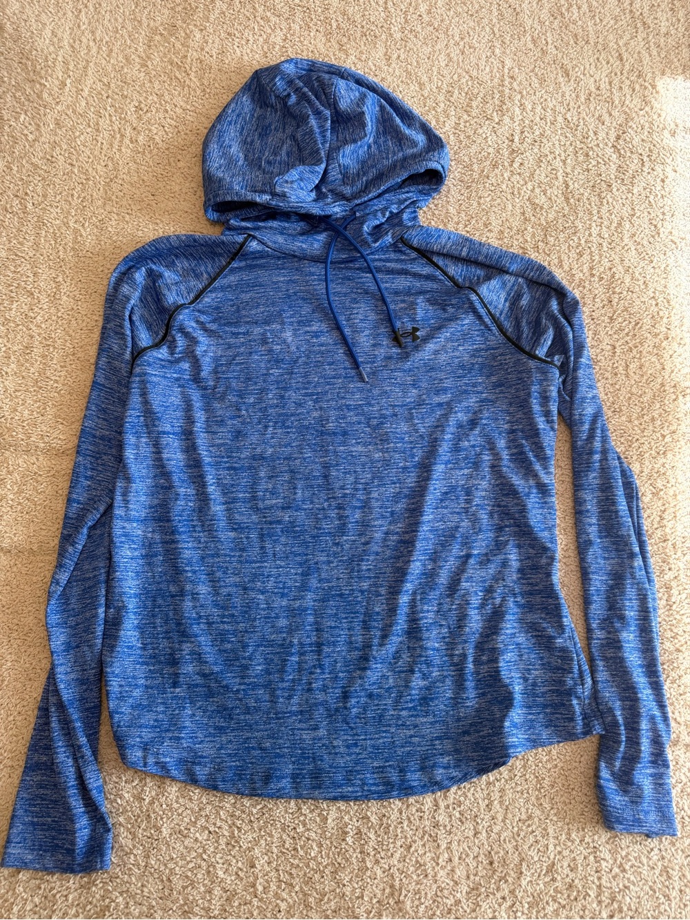 Under Armour Tech Hoodie Space Dye Blue Long Sleeve Pullover Size Large